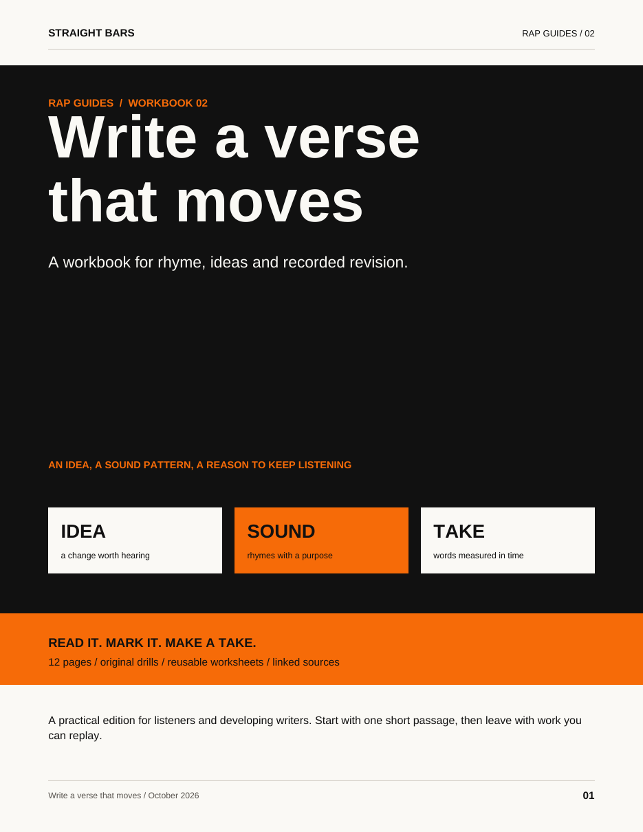 Write a verse that moves workbook cover
