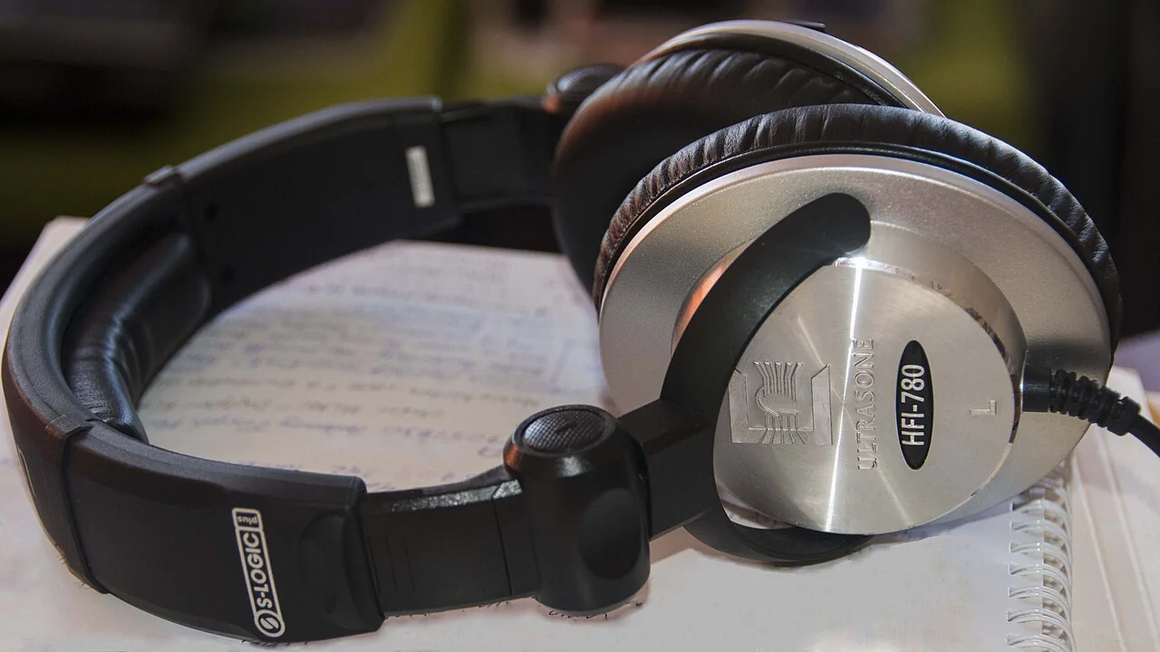 Ultrasone studio headphones. Contextual photograph.