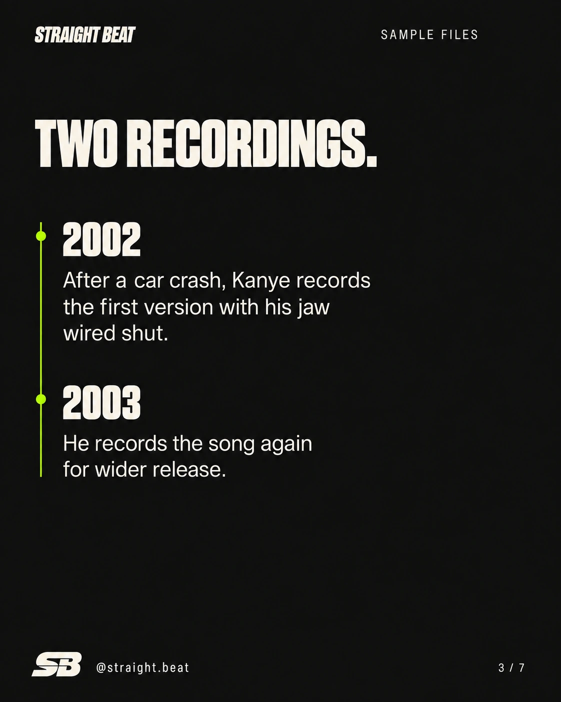 Timeline: Kanye recorded the first version after a 2002 crash with his jaw wired shut, then rerecorded it in 2003.